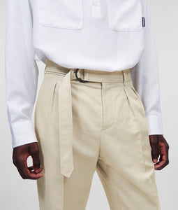 LINEN-BLEND TAILORED TROUSERS