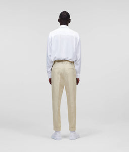 LINEN-BLEND TAILORED TROUSERS