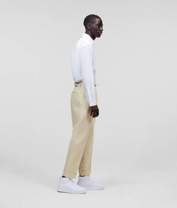 LINEN-BLEND TAILORED TROUSERS