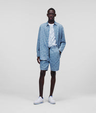 Load image into Gallery viewer, ALL-OVER KARL LOGO DENIM SHORTS