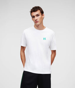 KL MONOGRAM LINEN-BLEND T-SHIRT