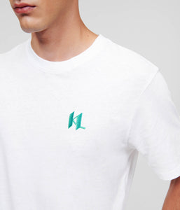 KL MONOGRAM LINEN-BLEND T-SHIRT