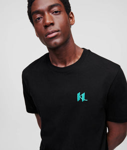 KL MONOGRAM LINEN-BLEND T-SHIRT