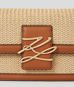 K/AUTOGRAPH RAFFIA SHOULDER BAG