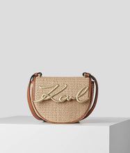 Load image into Gallery viewer, K/SIGNATURE SMALL RAFFIA SADDLE BAG