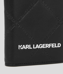 K/SKUARE EMBOSSED BI-FOLD CARDHOLDER