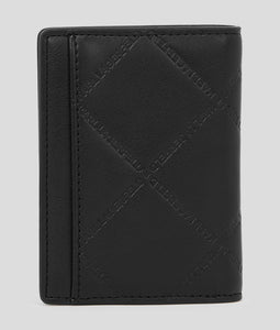 K/SKUARE EMBOSSED BI-FOLD CARDHOLDER