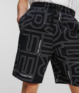 ALL-OVER KARL LOGO SHORTS