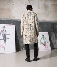 Load image into Gallery viewer, REVERSIBLE SKETCHED TRENCH COAT