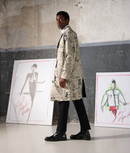 Load image into Gallery viewer, REVERSIBLE SKETCHED TRENCH COAT