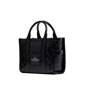 THE SHINY CRINKLE LEATHER SMALL TOTE