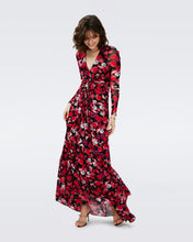 Load image into Gallery viewer, ADARA MESH DRESS IN PASSION PETALS BERRY RED