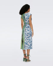 Load image into Gallery viewer, DVF	DOROTHEE DRESS BIRD OF PARADISE PINK IVORY AND REEDS GREEN