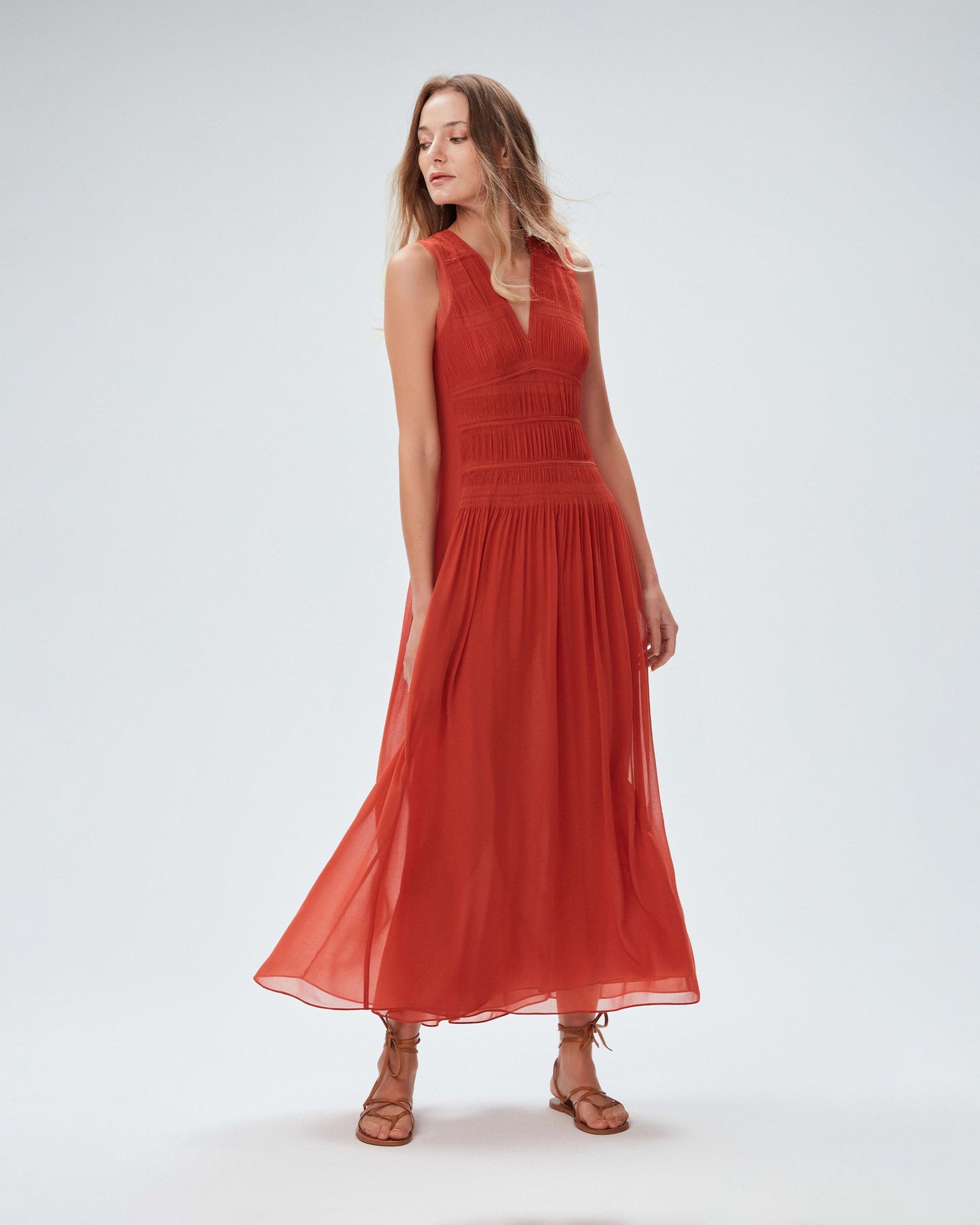 DVF	SAUL DRESS	ORANGE RUST