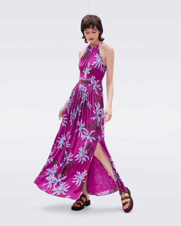 Silk maxi dress Diane Von Furstenberg Burgundy size 38 FR in Silk - 34083642