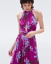 Load image into Gallery viewer, DVF ZIVA DRESS PARIS FLORAL GT RED PURPLE