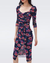 Load image into Gallery viewer, DVF	BETTINA DRESS PANSY WINE SM ROSEWOOD