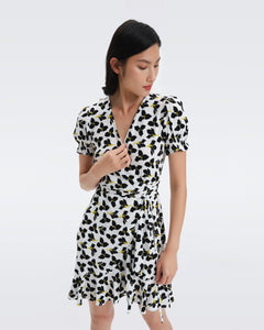 DVF	EMILIA MINI DRESS GRAPHIC FLOWER SM IVORY