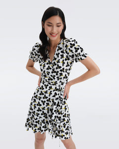 DVF	EMILIA MINI DRESS GRAPHIC FLOWER SM IVORY