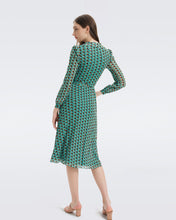 Load image into Gallery viewer, DVF	PHOENIX DRESS FLEURGEO SUMMER TURQUOISE