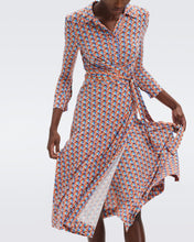 Load image into Gallery viewer, DVF	SANA TWO DRESS  FLEURGEO CORAL REEF