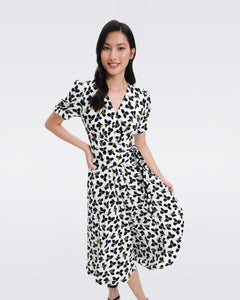 DVF	SAMMIE DRESS  GRAPHIC FLOWER SM IVORY