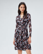 Load image into Gallery viewer, DVF	BRENDA DRESS TIGER LILY TINY BLACK