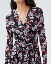 Load image into Gallery viewer, DVF	BRENDA DRESS TIGER LILY TINY BLACK