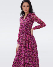 Load image into Gallery viewer, DVF AMELIE DRESS PARIS FLORAL SM NAVY