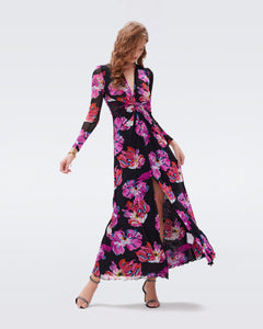 DVF	KASSIA DRESS PAINTED BLOSSOM GT PINK ME