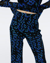 Load image into Gallery viewer, RUTHETTE VELVET PANTS IN CIRCLES OCEAN BLUE