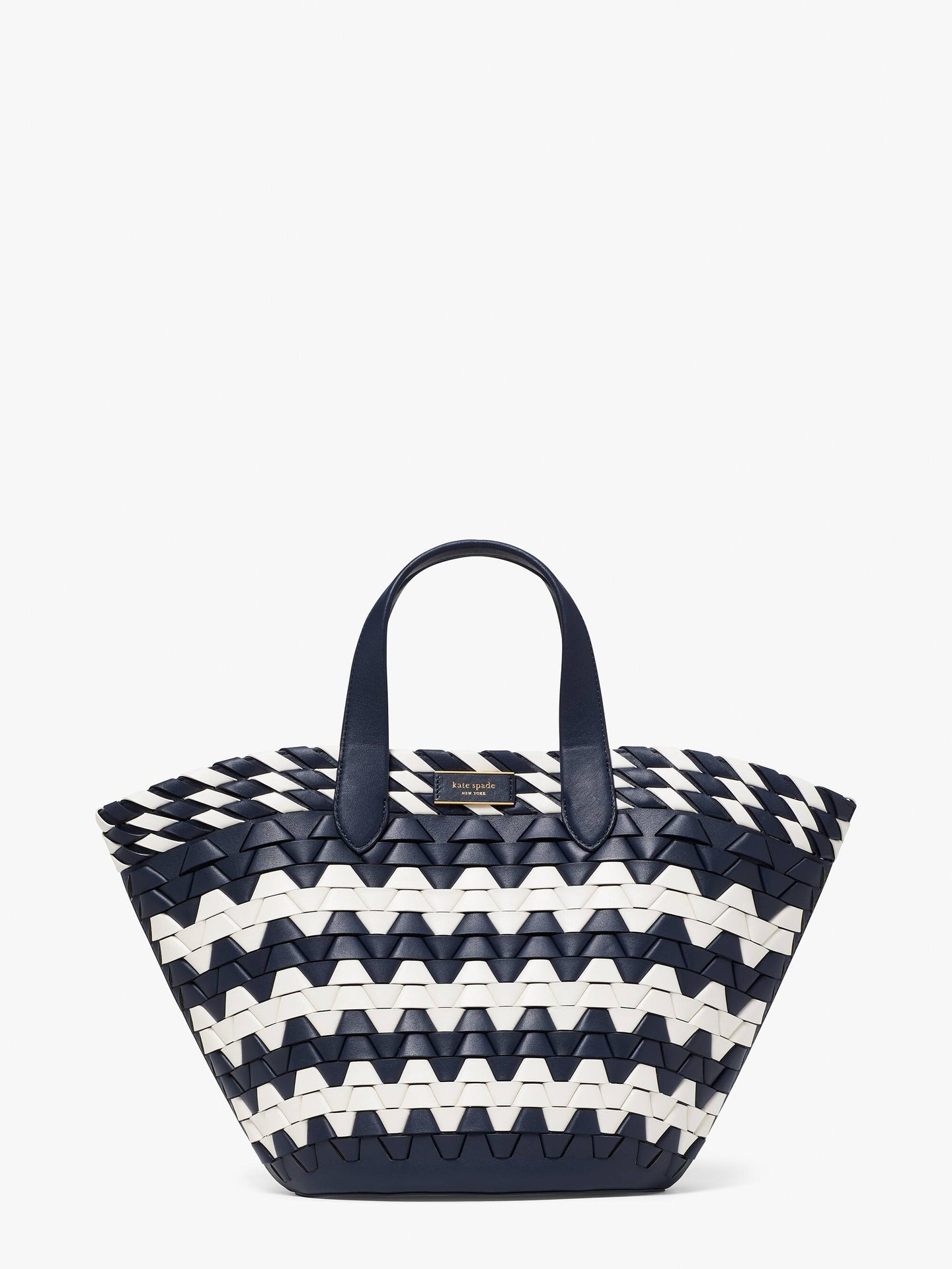 ZIGZAG WOVEN LEATHER SMALL TOTE