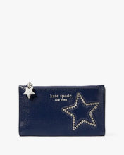Load image into Gallery viewer, STARLIGHT PATENT SAFFIANO LEATHER SMALL SLIM BIFOLD WALLET