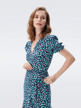 Load image into Gallery viewer, DVF	EMILIA MINI DRESS DAISY BUDS NAVY