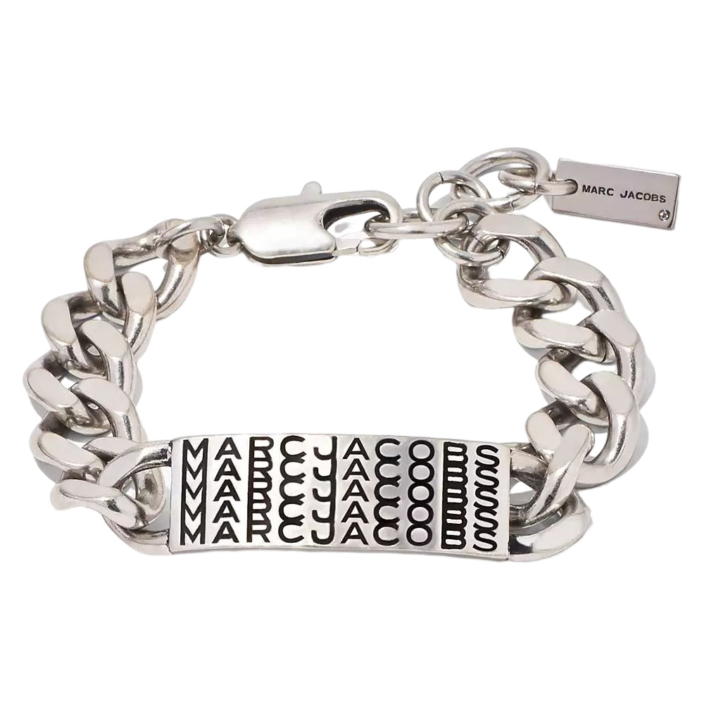 Marc Jacobs Silver Monogram Chain Link Bracelet