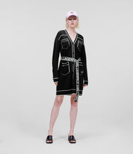 Load image into Gallery viewer, KARL LOGO BELTED CARDIGAN