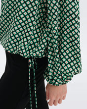 Load image into Gallery viewer, DVF GINNY BLOUSE PAINTED CUBE SM INDIAN GREEN