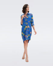 Load image into Gallery viewer, DVF PRITA DRESS SUMMER BOUQUETS INDIGO