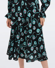 Load image into Gallery viewer, DVF ANABA DRESS FIDDLEHEADS LG BLACK