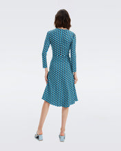 Load image into Gallery viewer, DVF JERRY DRESS FEBRUARY GEO  SM GODDESS TURQ