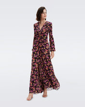 Load image into Gallery viewer, DVF SEAN DRESS ASTRANTIA MED BLACK