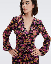 Load image into Gallery viewer, DVF SEAN DRESS ASTRANTIA MED BLACK