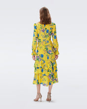 Load image into Gallery viewer, DVF FAIRFAX DRESS SUMMER BOUQUETS YOKE YELLOW