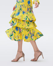 Load image into Gallery viewer, DVF FAIRFAX DRESS SUMMER BOUQUETS YOKE YELLOW