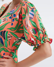 Load image into Gallery viewer, DVF ORLA DRESS FANTASIA FLORAL CORAL REEF