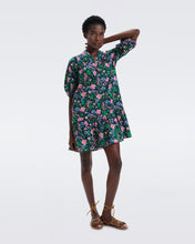 Load image into Gallery viewer, DVF AGAR DRESS VINTAGE FLORAL PERFECT NAVY