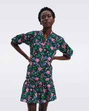 Load image into Gallery viewer, DVF AGAR DRESS VINTAGE FLORAL PERFECT NAVY