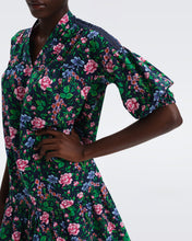 Load image into Gallery viewer, DVF AGAR DRESS VINTAGE FLORAL PERFECT NAVY