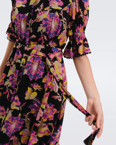 DVF PEACH DRESS ASTRANTIA LG BLACK