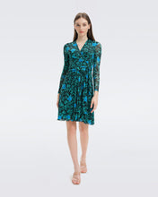 Load image into Gallery viewer, DVF BRENDA DRESS TULIPS GODDESS TURQUOISE